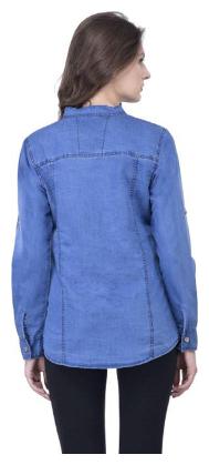 

Lady Bird Women Blue Printed Slim Fit Shirt