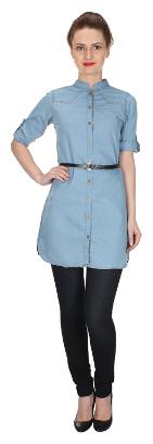 

Lady Bird Women Blue Polka Dots Regular Fit Shirt
