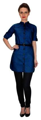 

Lady Bird Women Blue Printed Regular Fit Shirt