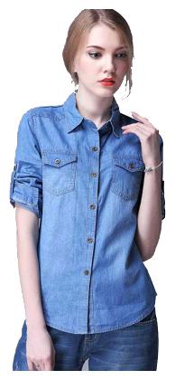 

Lady Bird Women Blue Solid Regular Fit Shirt