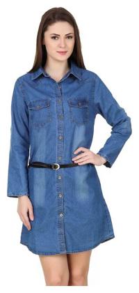 

Lady Bird Women Blue Solid Regular Fit Shirt