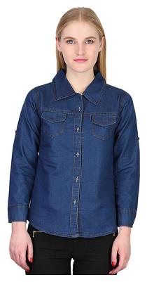 

Lady Bird Women Blue Printed Slim Fit Shirt