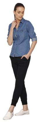 

Lady Bird Women Blue Solid Regular Fit Shirt
