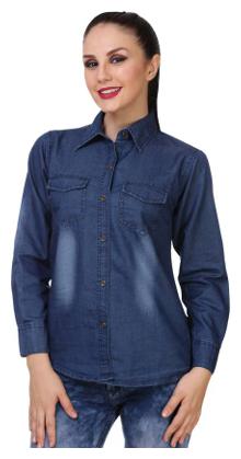 

Lady Bird Women Blue Printed Slim Fit Shirt