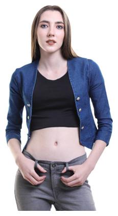 

Trendy Frog Women Button Without Collar Dark Shrug