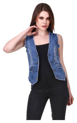 

Trendy Frog Women rough look denim light shrug Blue Medium