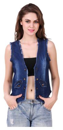 

Trendy Frog Women Rough look denim dark shrug Blue Medium