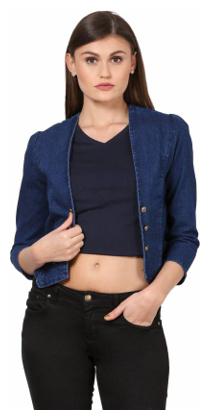 

Trendy Frog Women Button Dark Shrug Without Collar