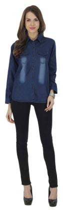

Lady Bird Women Blue Printed Slim Fit Shirt