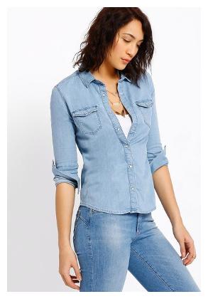 

Lady Bird Women Blue Printed Slim Fit Shirt