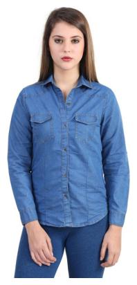 

Lady Bird Women Blue Printed Slim Fit Shirt