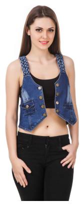 

Trendy Frog Women Denim Chotia shrug Blue Small