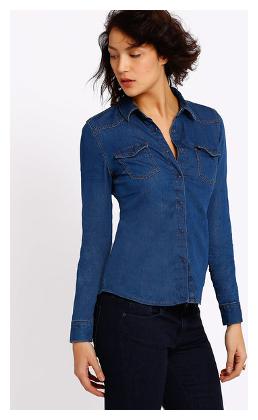 

Lady Bird Women Blue Solid Regular Fit Shirt