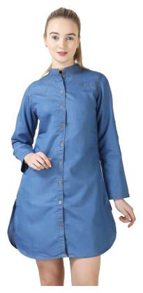 

Lady Bird Women Blue Solid Regular Fit Shirt