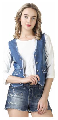 

Trendy Frog Women rough look Light denim shrug Blue Large