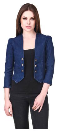 

Trendy Frog Women Button Dark Without Collor Shrug