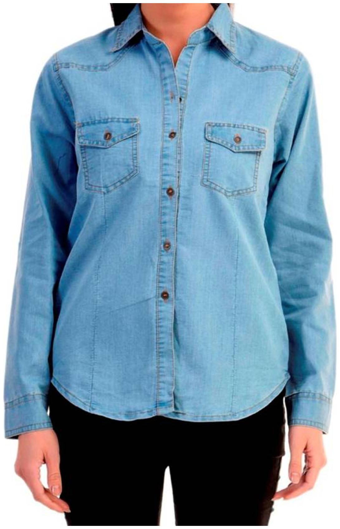 

Trendy frog Women Blue Solid Regular Fit Shirt
