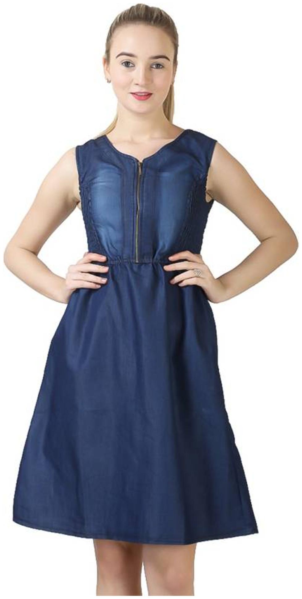 

Trendy frog Women Solid A-line top - Blue