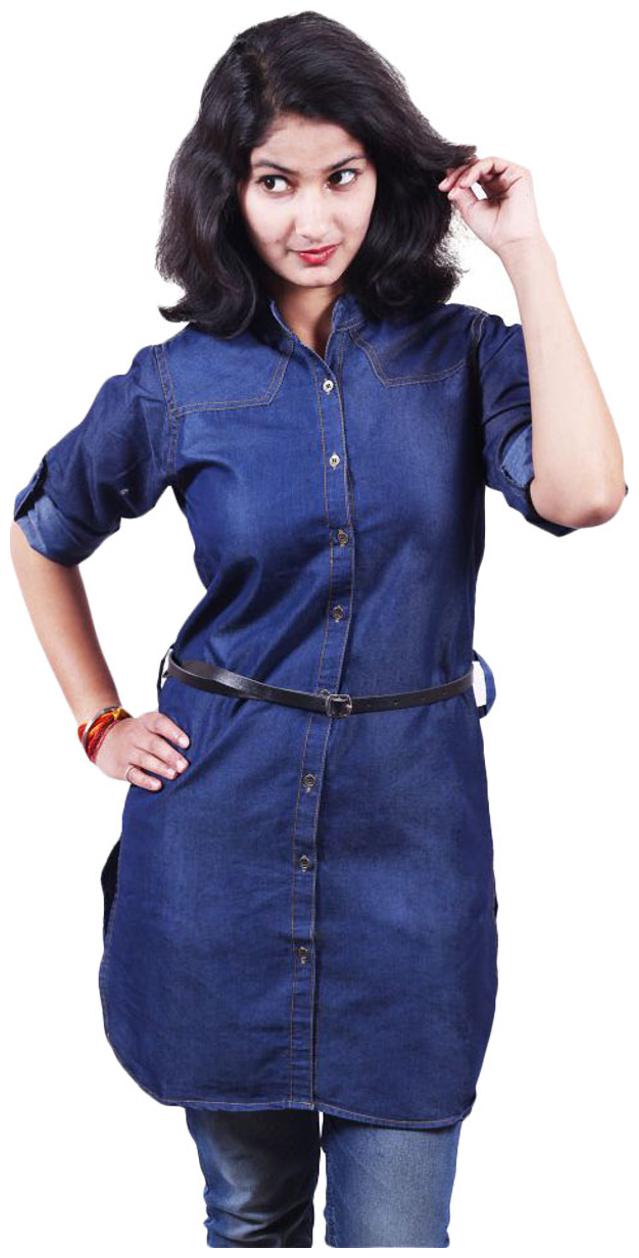 

Trendy frog Women Printed A-line top - Blue