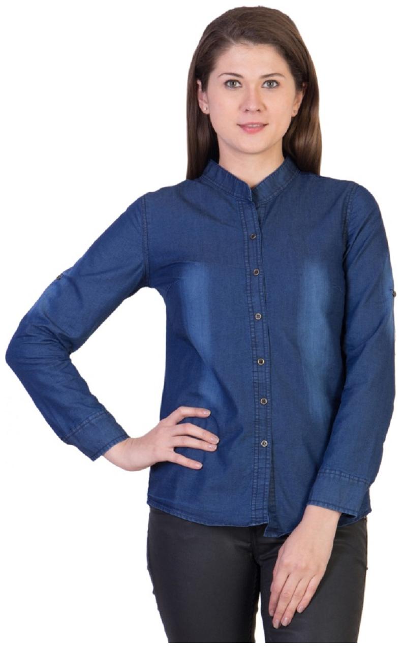 

Trendy frog Women Blue Printed Regular Fit Shirt