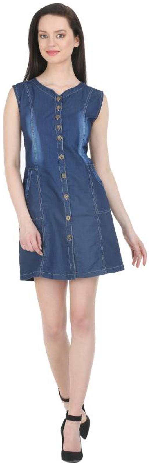 

Trendy frog Women Solid A-line top - Blue