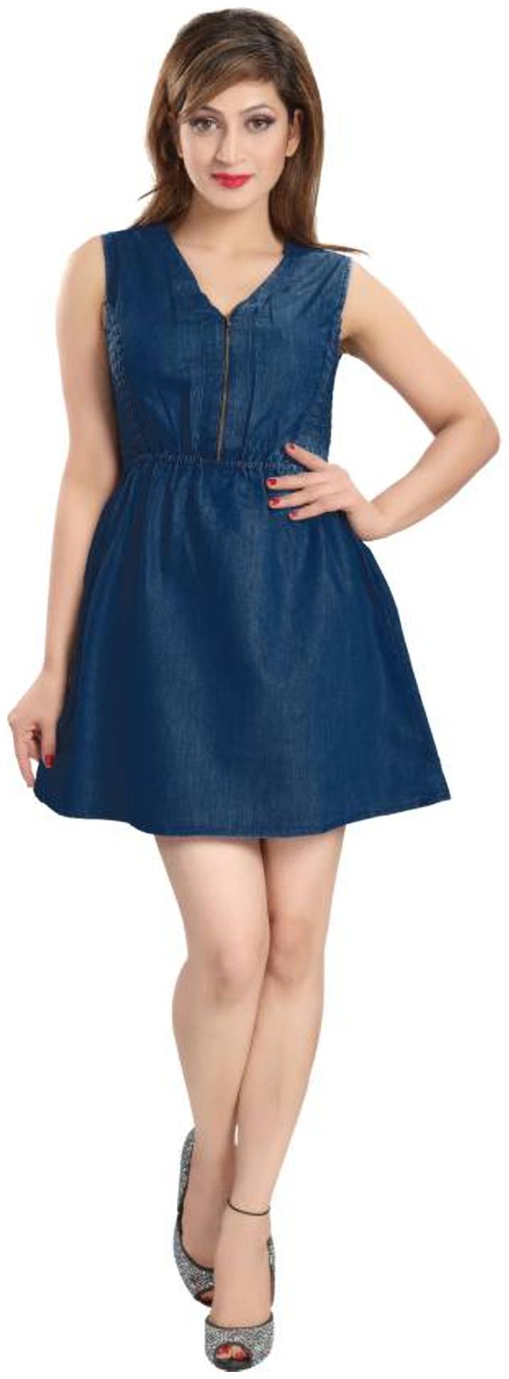 

Trendy frog Women Solid A-line top - Blue