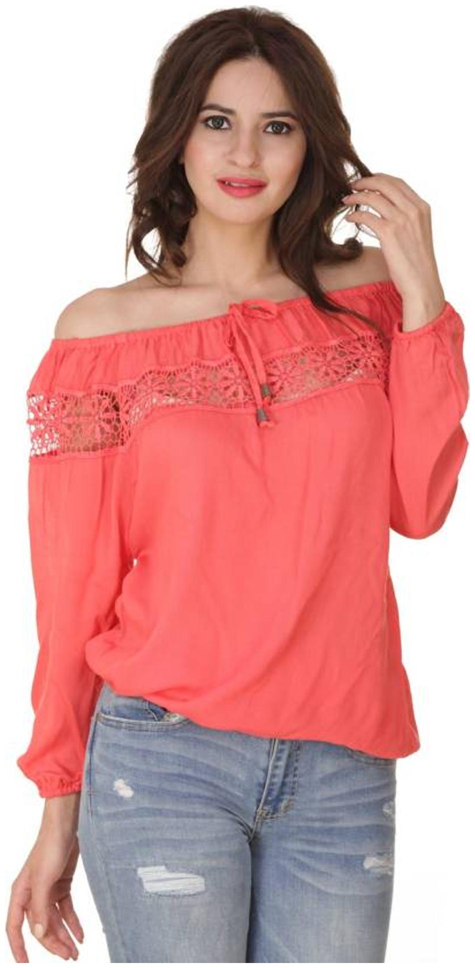 

Trendy frog Women Striped Regular top - Red