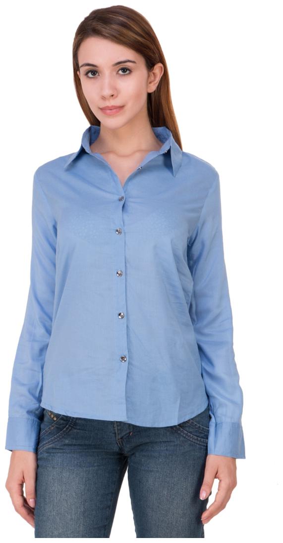 

Trendy frog Women Blue Printed Regular Fit Shirt