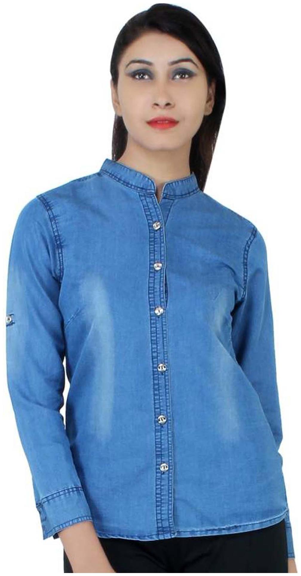 

Trendy frog Women Blue Floral Regular Fit Shirt