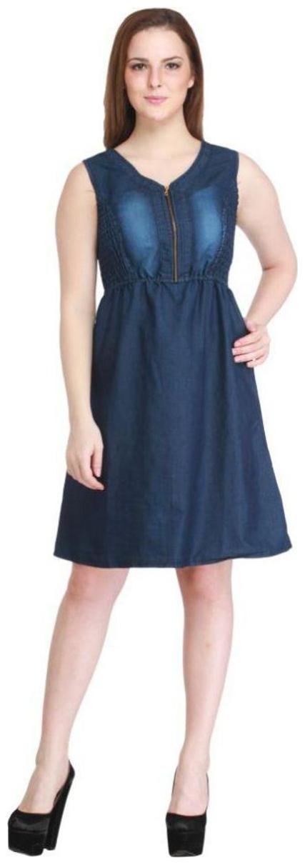 

Trendy frog Women Solid A-line top - Blue