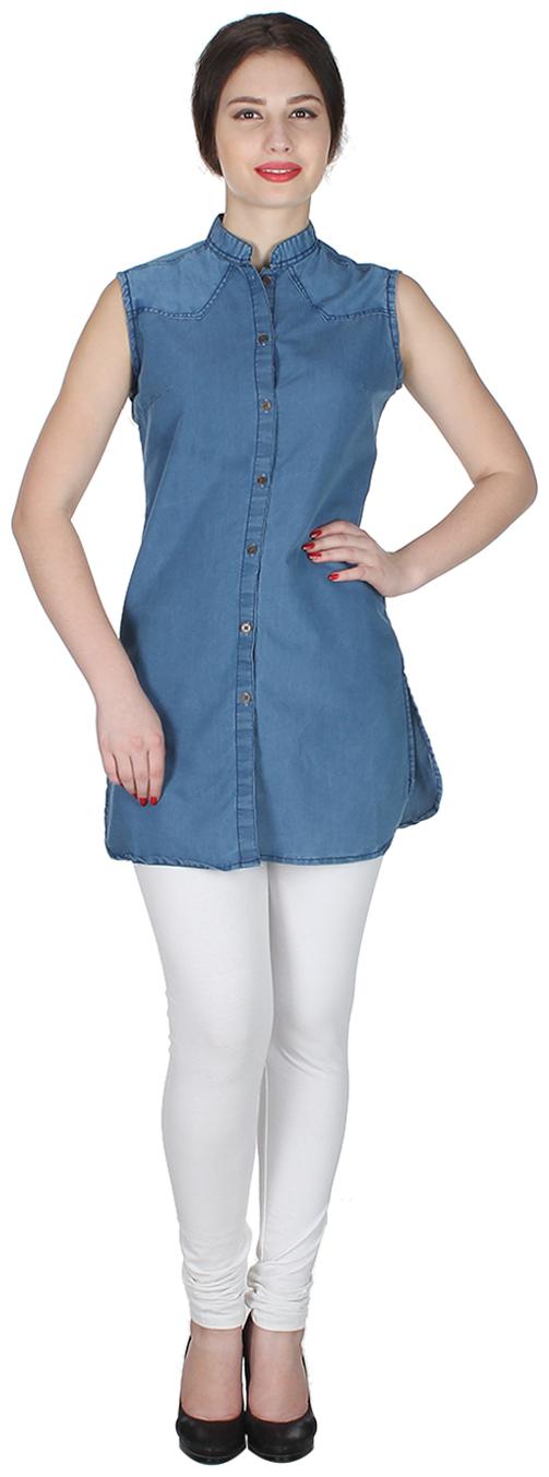 

Trendy frog Women Printed A-line top - Blue