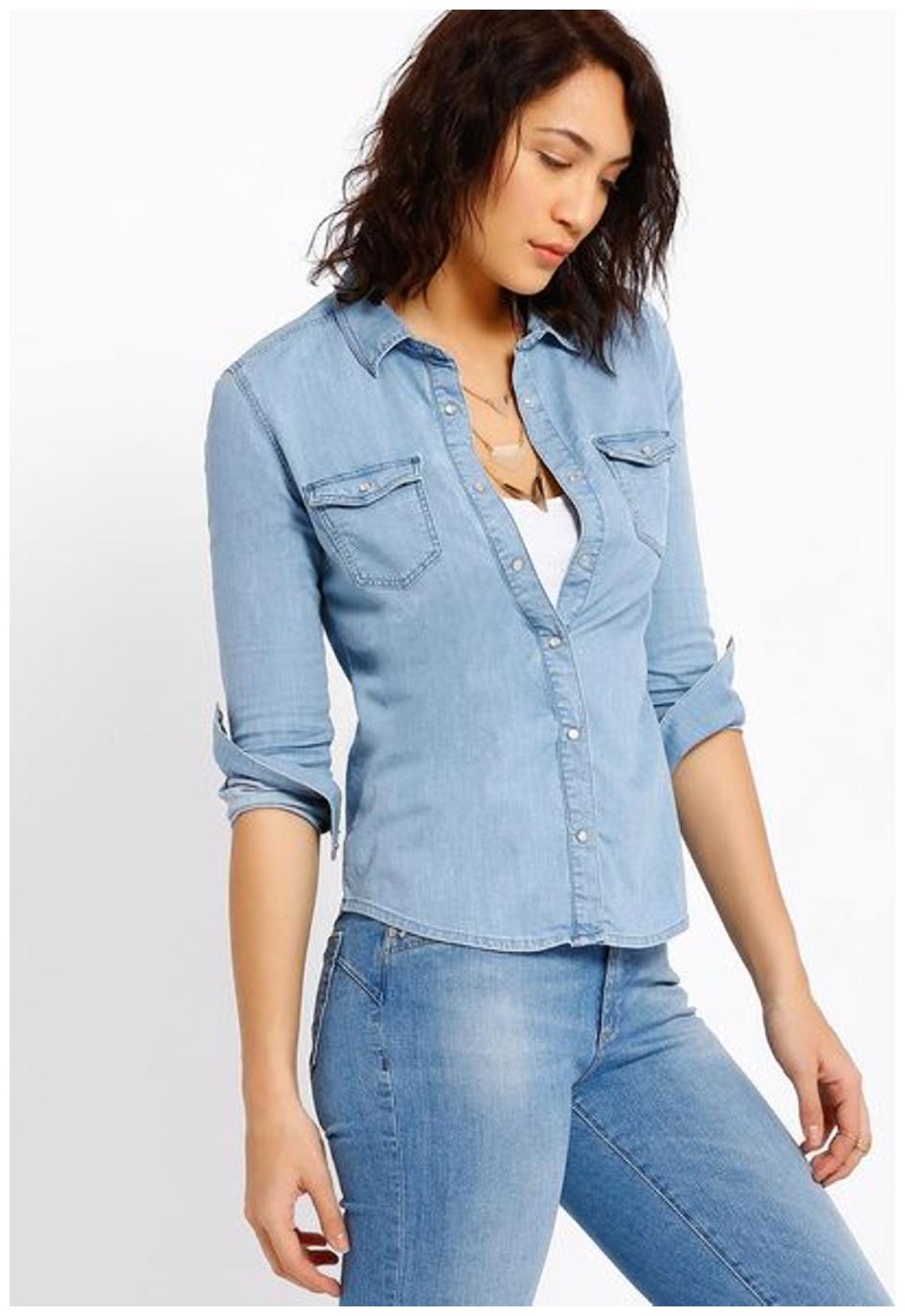 

Trendy frog Women Blue Solid Regular Fit Shirt