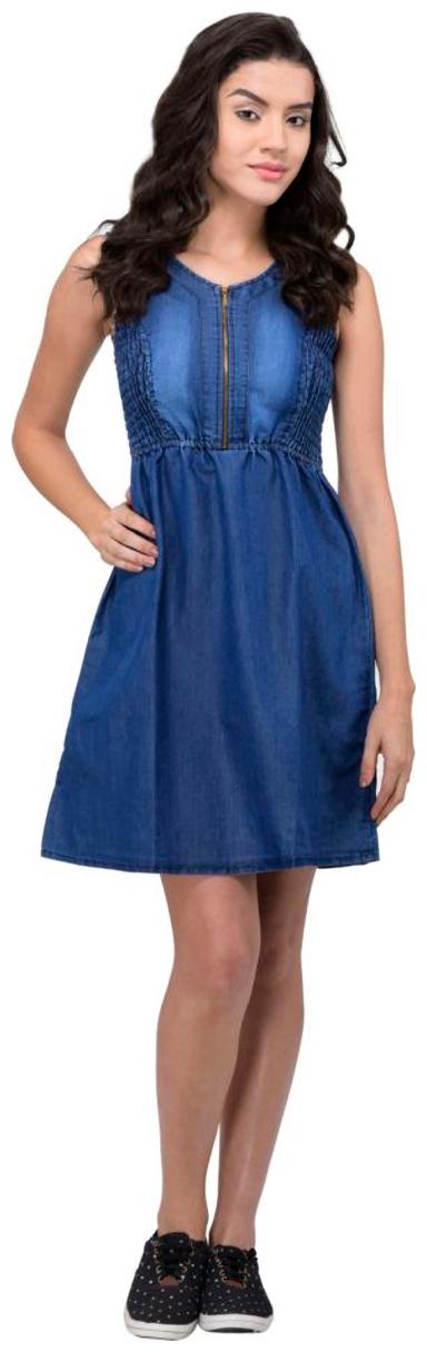 

Trendy frog Women Printed A-line top - Blue
