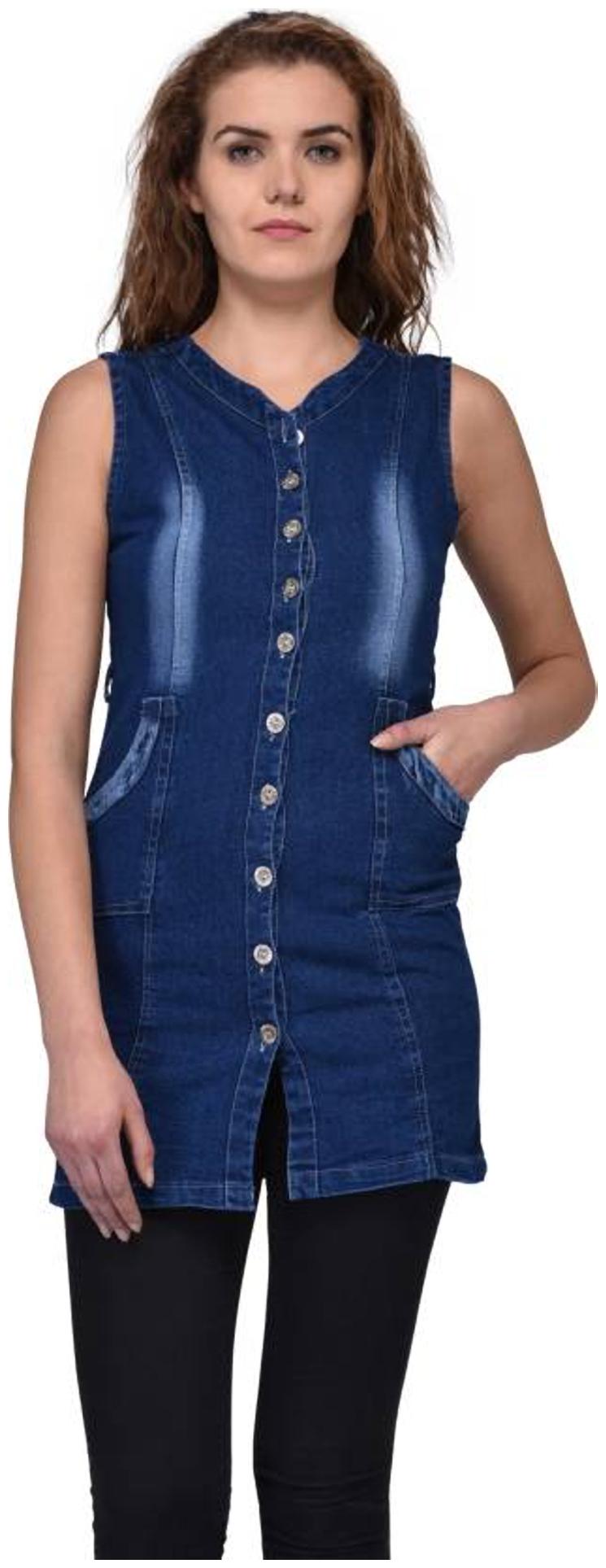 

Trendy frog Women Solid A-line top - Blue