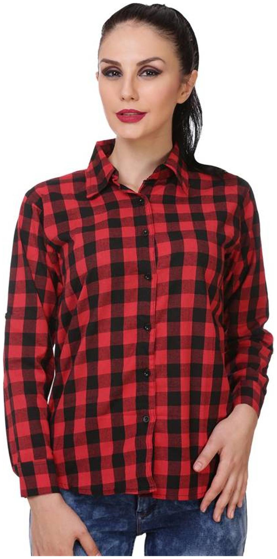 

Trendy frog Women Red Solid Regular Fit Shirt