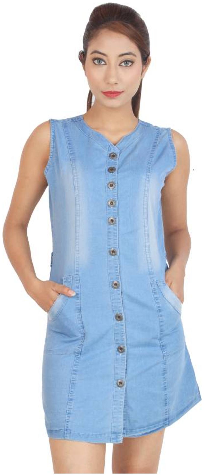 

Trendy frog Women Solid A-line top - Blue