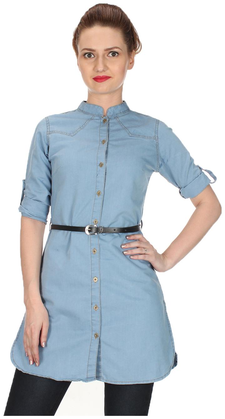 

Trendy frog Women Printed Regular top - Blue