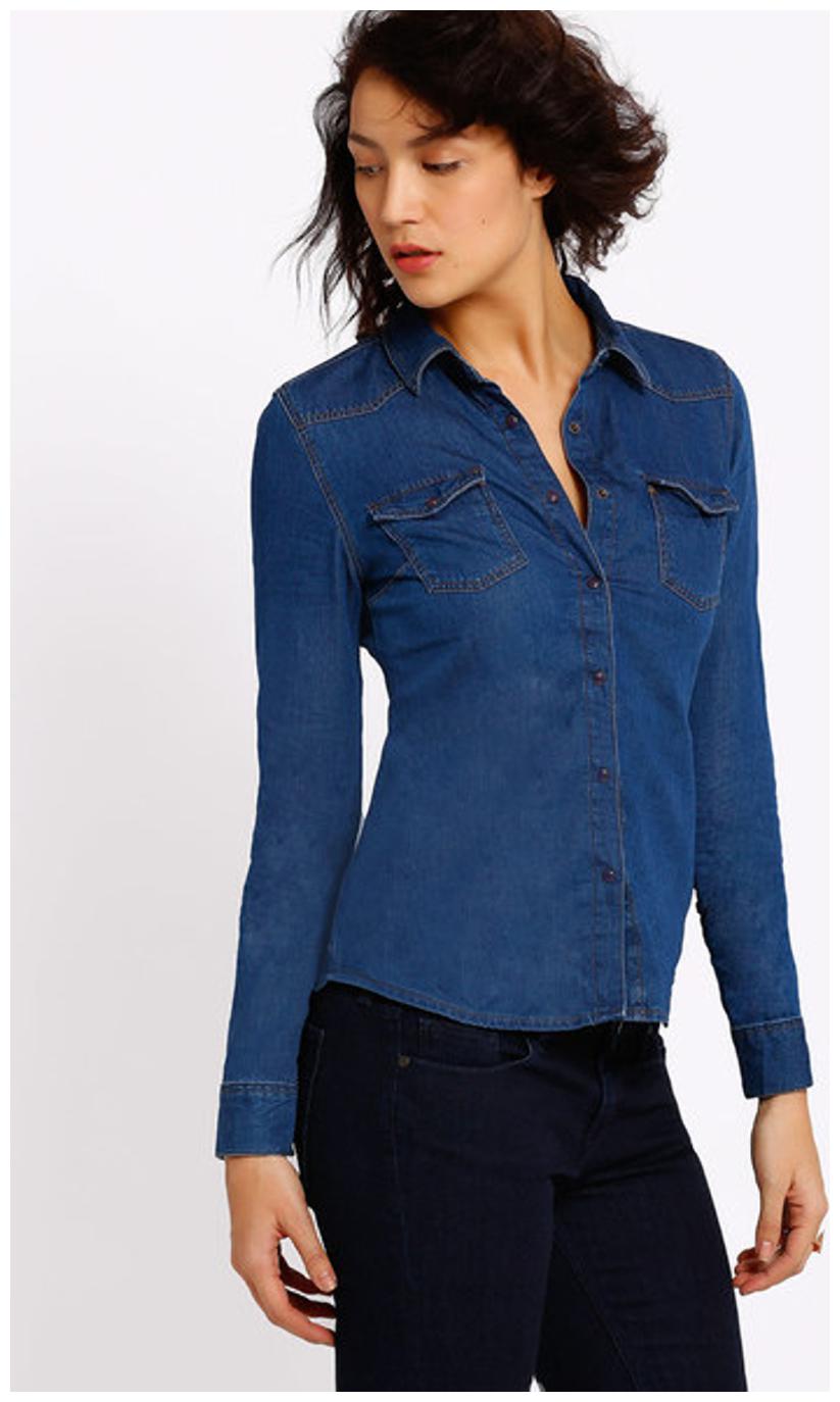 

Trendy frog Women Blue Solid Regular Fit Shirt
