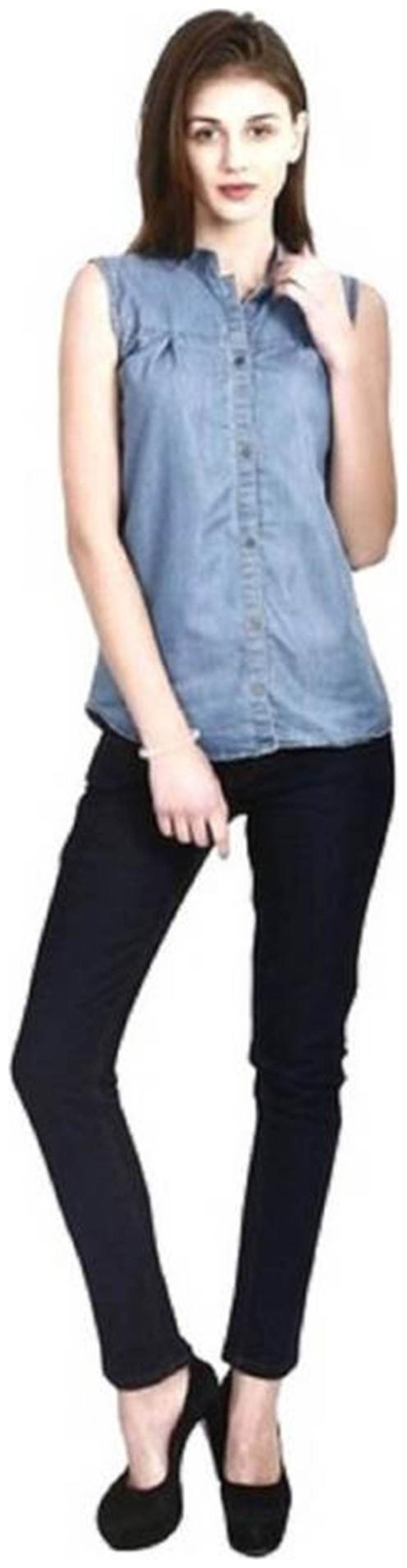 

Trendy frog Women Solid Regular top - Blue