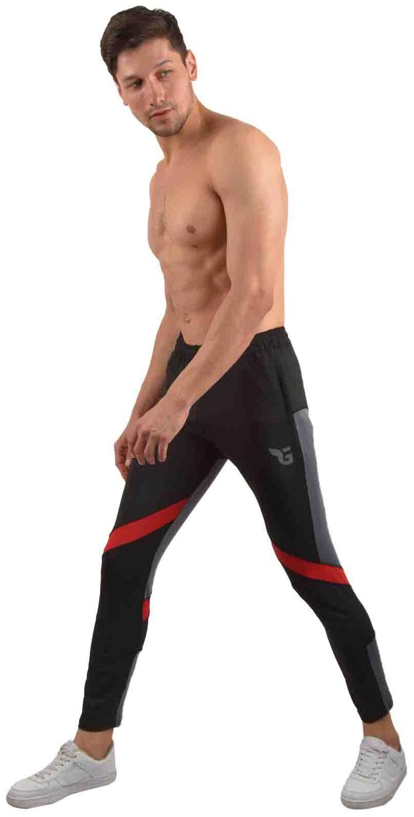 

TRENDY TRACK PANTS CONTRAST RED FABRIC
