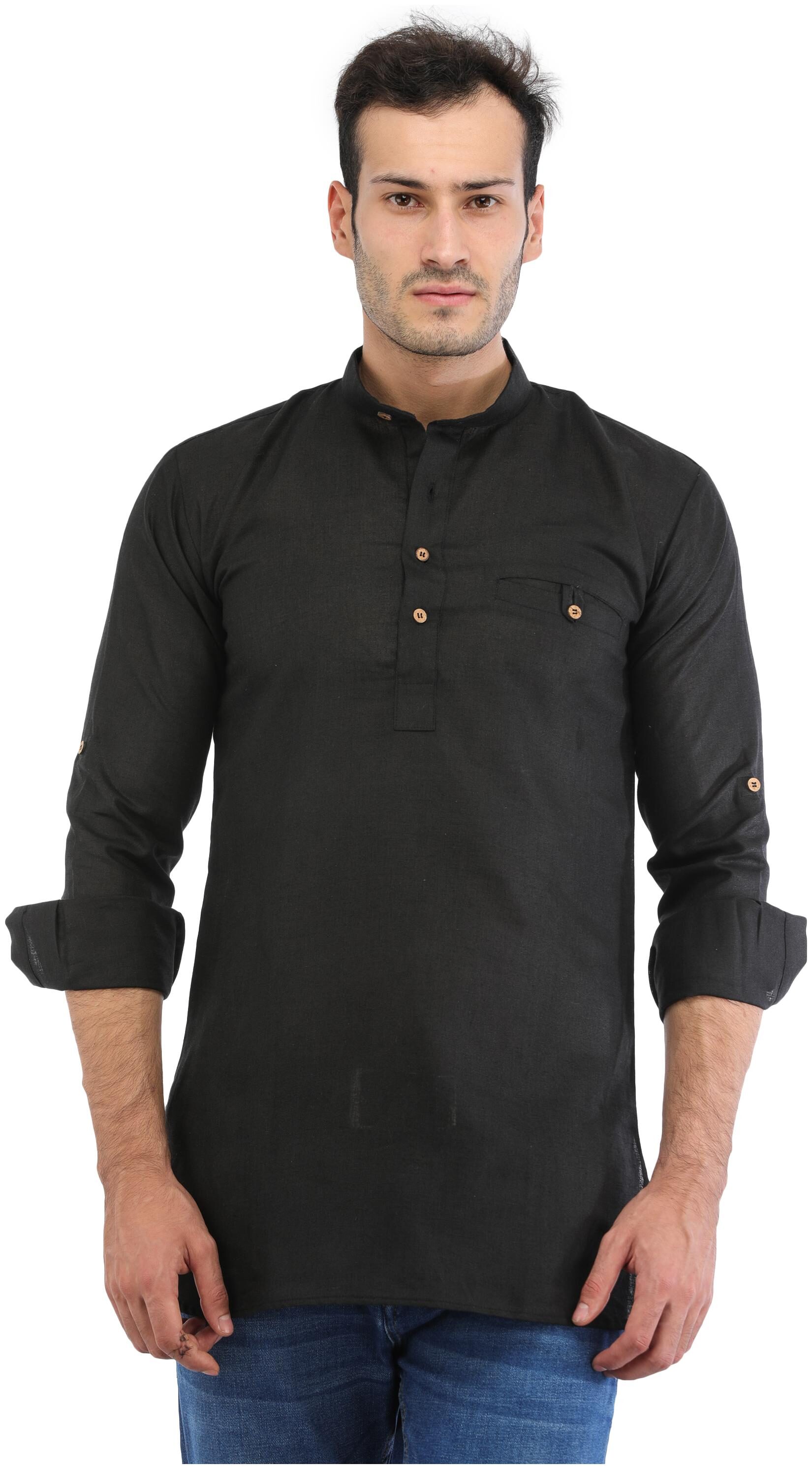 

Trendy Trotters Men Black Regular Fit Kurta
