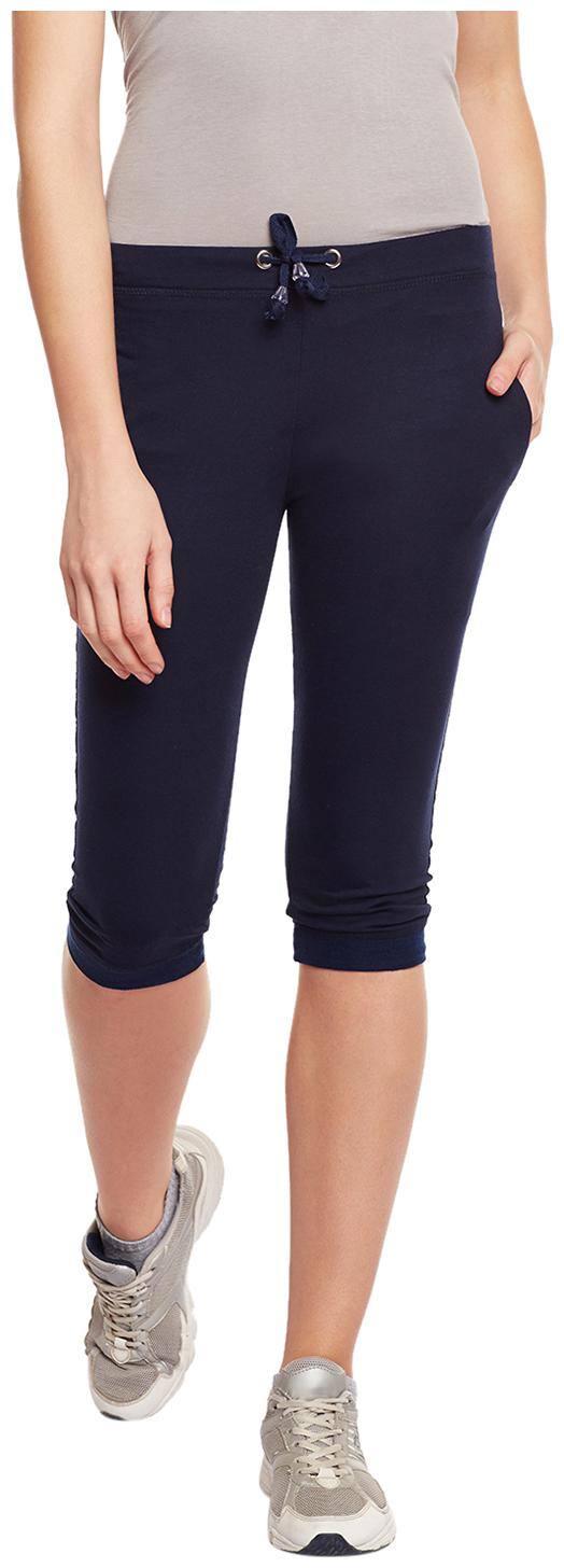 Trendygal Navy Blue Cotton Capri For Women(Pack Of 1)
