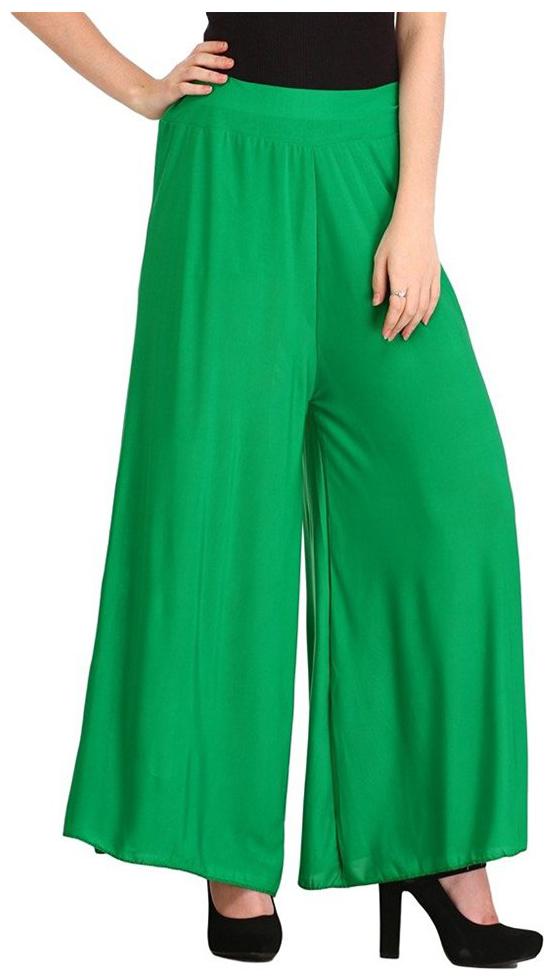 

Trendzmy Green Solid Flared Palazzo