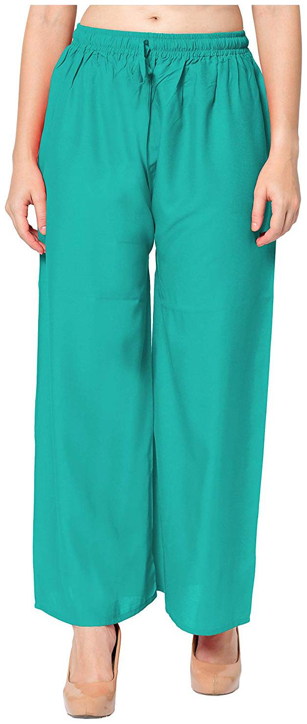 

Trendzmy Green Solid Flared Palazzo
