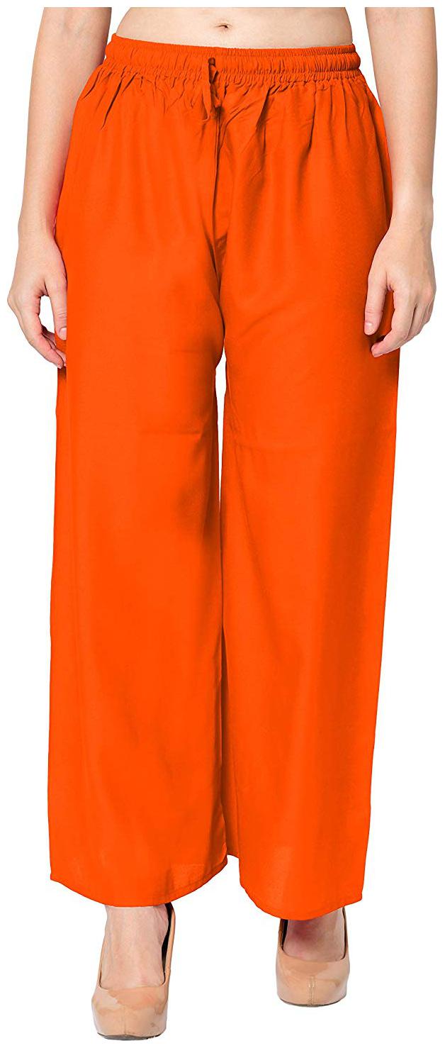 

Trendzmy Orange Solid Flared Palazzo