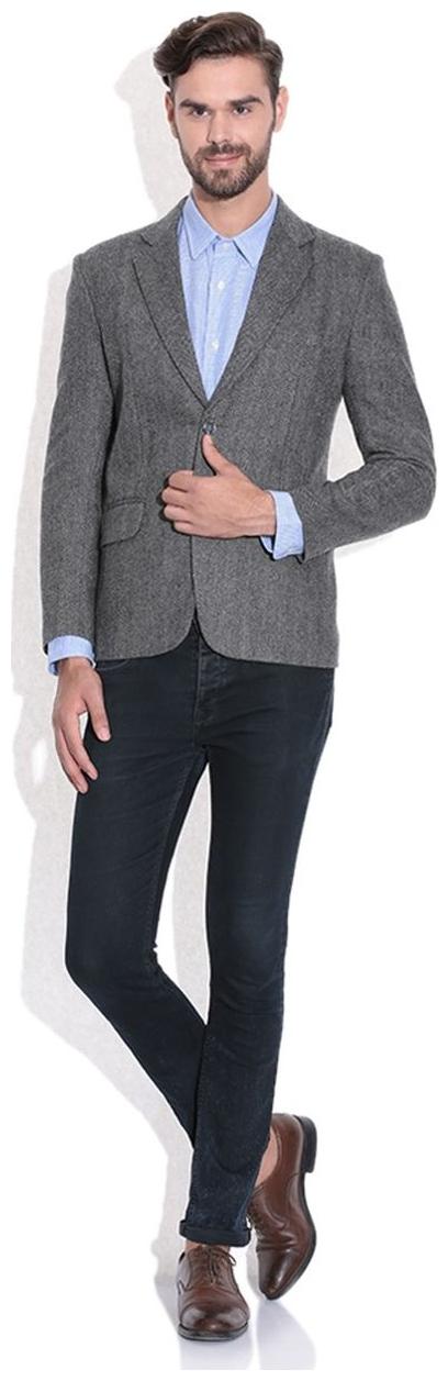 

Tribes India Grey Wool Blazer