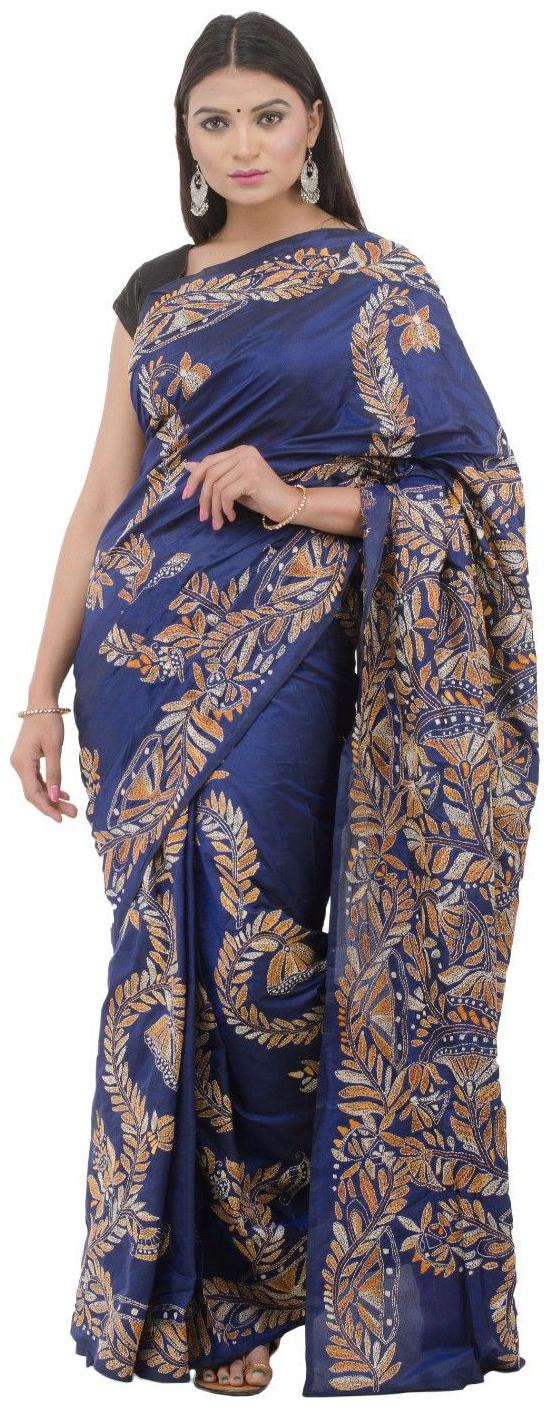 

Tribes India Blue Silk Saree