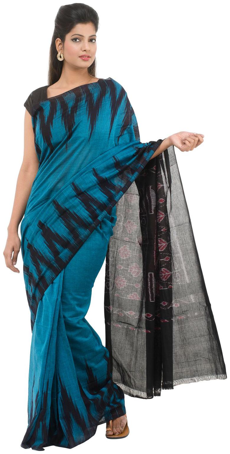 

Tribes India Blue Cotton Saree