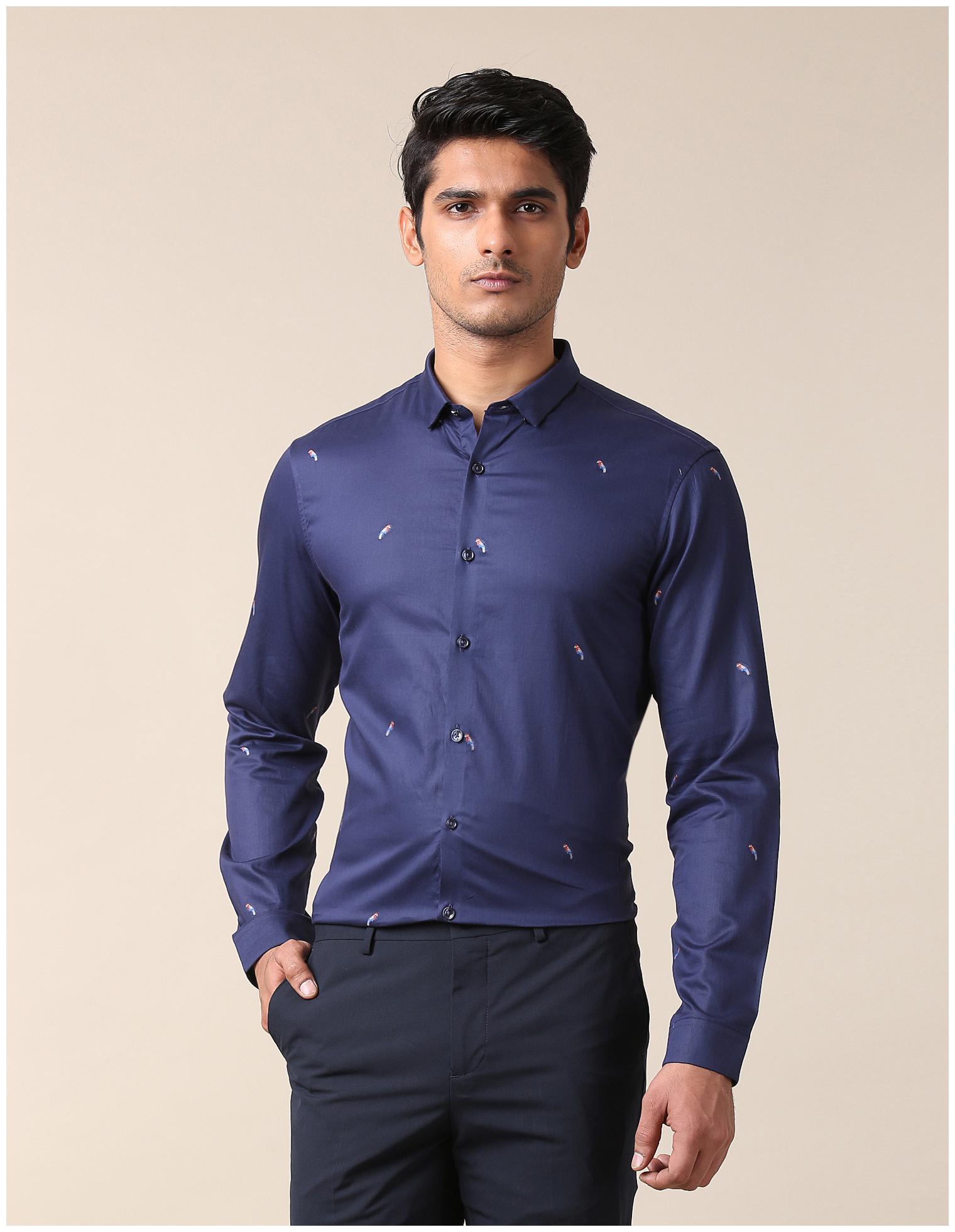 

True Blue Men Slim fit Formal Shirt - Blue