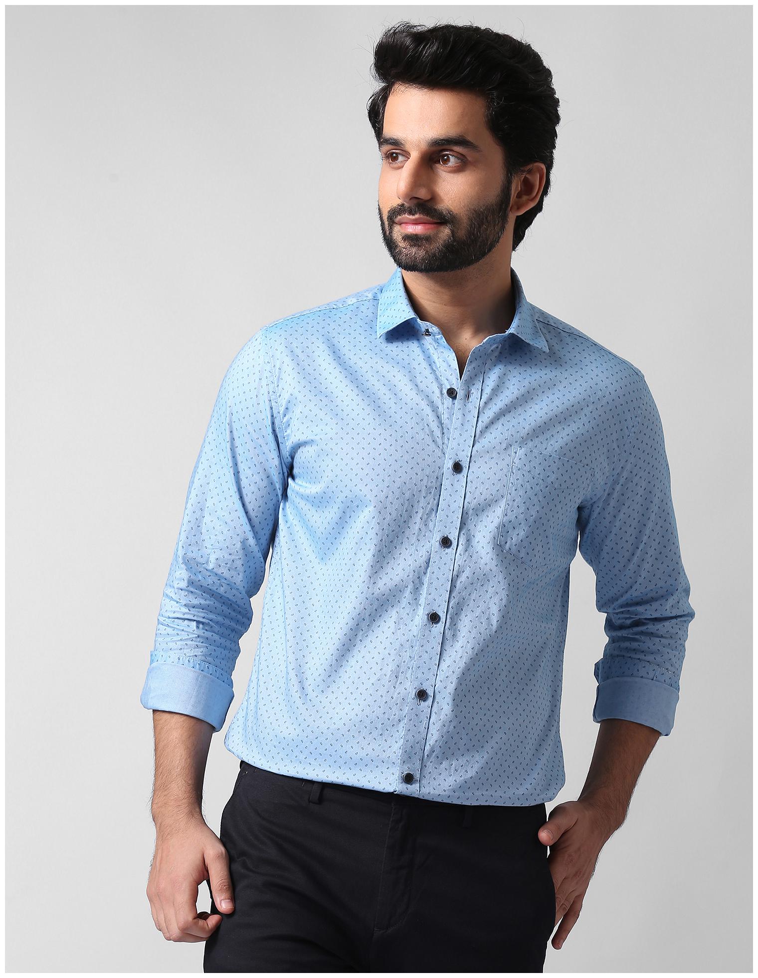 

True Blue Men Slim fit Formal Shirt - Blue